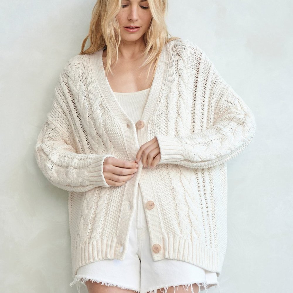 Jenni Kayne Ivory Cable Cardigan
